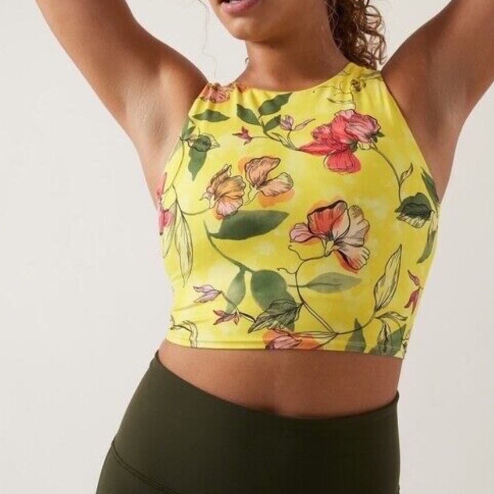 Athleta Stretch Floral Activewear Tops for Women Conscious Support Top